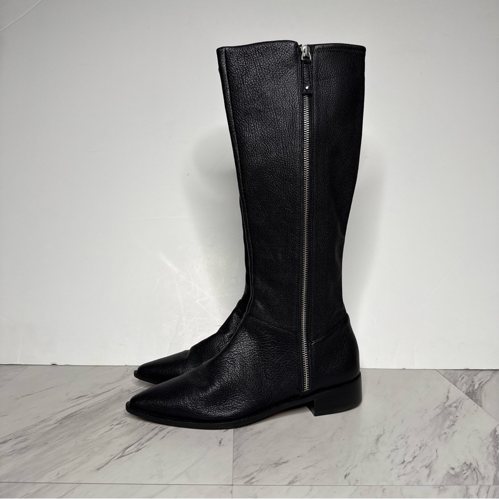Paolo Black Pointy Toe Tall Boot 9M - Picture 14 of 14